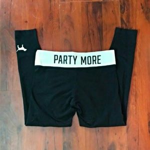 VS PINK "Run Less, Party More" Yoga Leggings!
