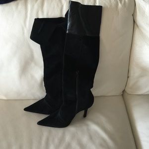 Casadei black suede leather boots size Eur36/ 6