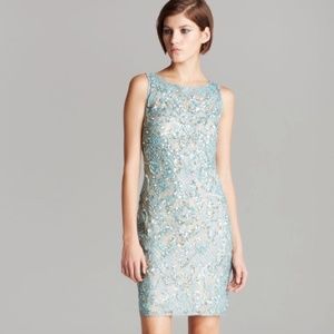 Aidan Mattox beaded lace sheath dress