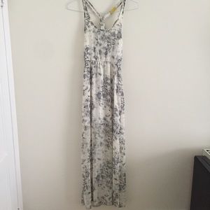 Nordstrom chiffon tie-dye white/grey maxi