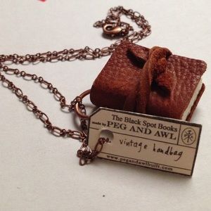 Peg and Awl Book necklace
