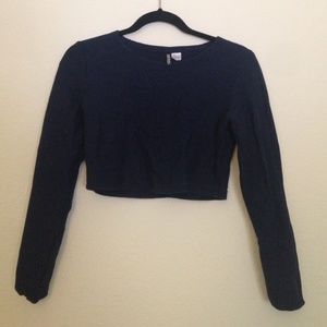 Ribbed long sleeve crop too