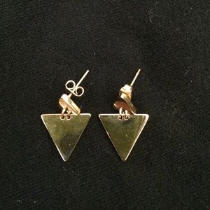 Double Triangle faux gold Earrings
