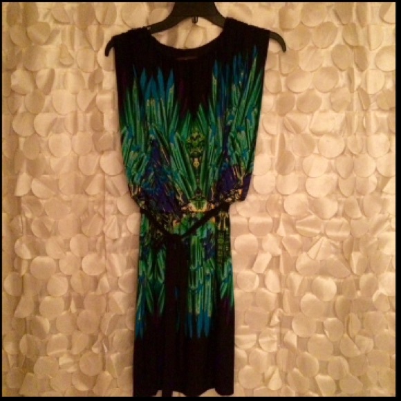 Printed Tie waist dress