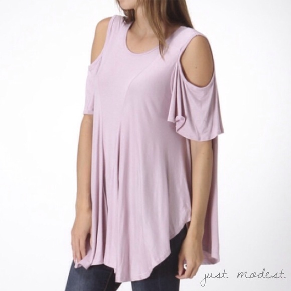 Just Modest Tops - ❗️CLEARANCE Off-Shoulder Top - Lavender