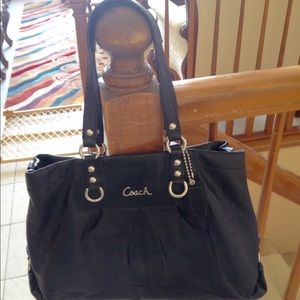 Black leather Coach purse