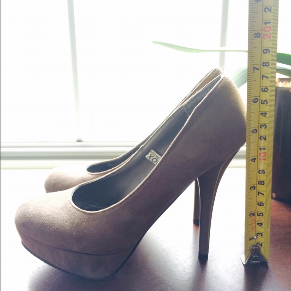 Brown suede heels