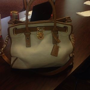 Michael Kors brown and cream Authentic large bag