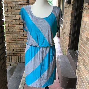 Blue and grey stripped dress