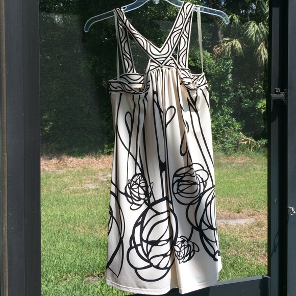 BCBG black and white dress