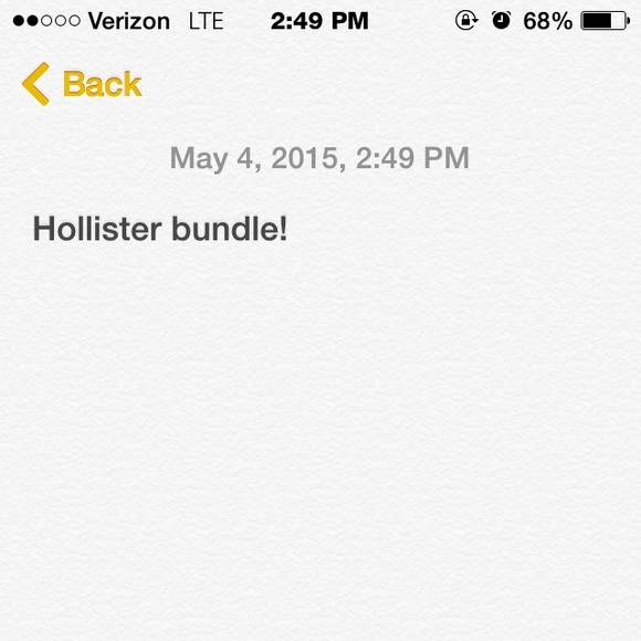 Hollister bundle on hold for certain person
