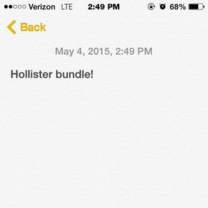 Hollister bundle on hold for certain person