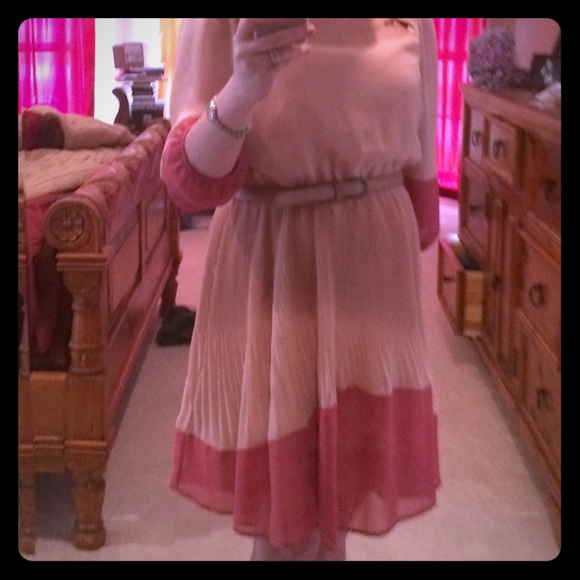 Peach and pink dress