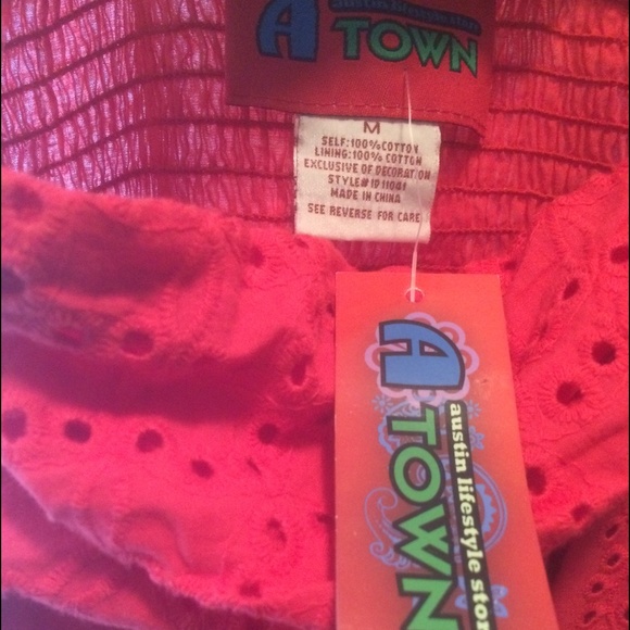 Red Eyelet Maxi Dress Halter Bandeau - Picture 4 of 4