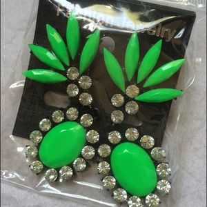 Neon green earrings