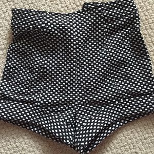 Black and White High Waist shorts