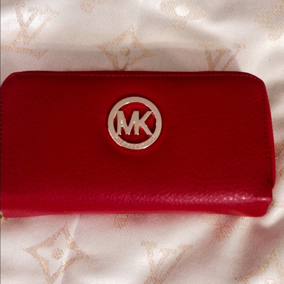 MK wallet in red