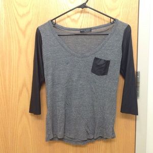 Zara top with faux sleeve and pocket size Small