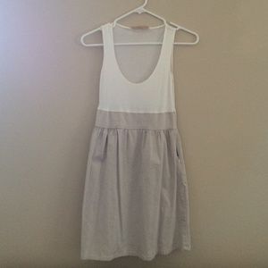White/off white Side Zipper Dress