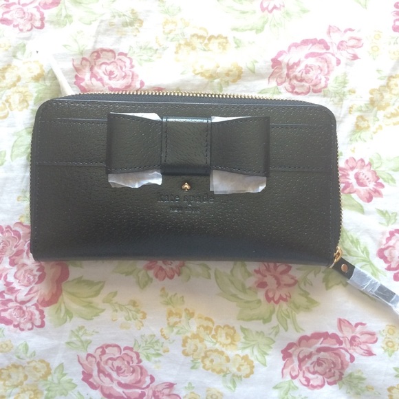 kate spade Bags Black Leather Bow Kate Spade Wallet Poshmark