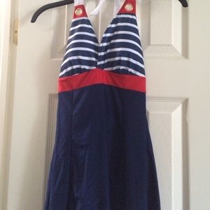 Sailor skirted swimsuit