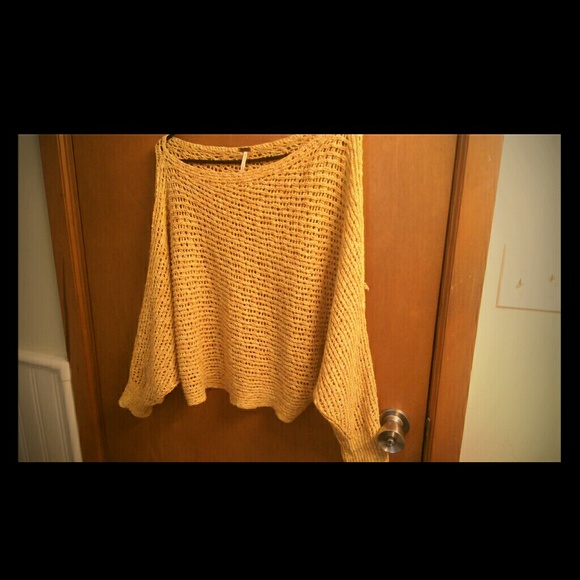 Cropped crochet free people sweater