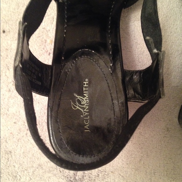 Black Strappy Jaclyn Smith Wedge Sandals