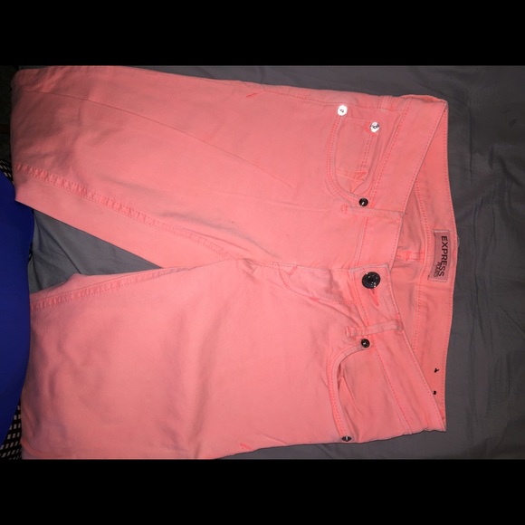 Mint green and coral express jeans - Picture 4 of 4