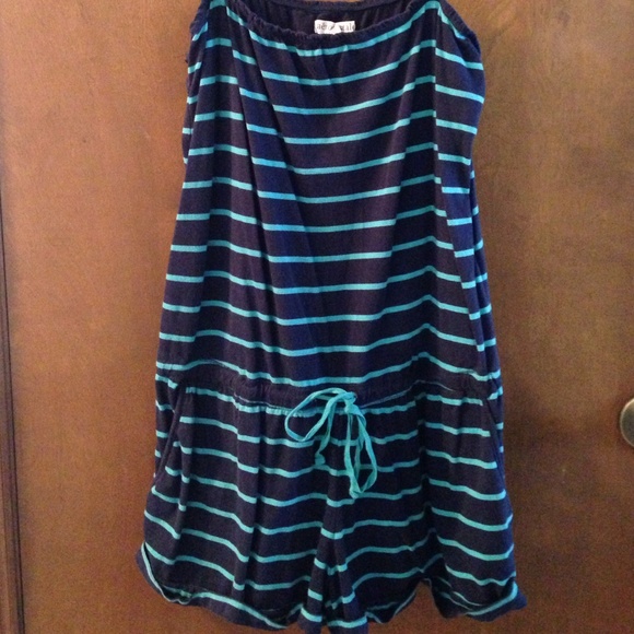 Blue striped Romper