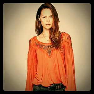 Embellished free people top