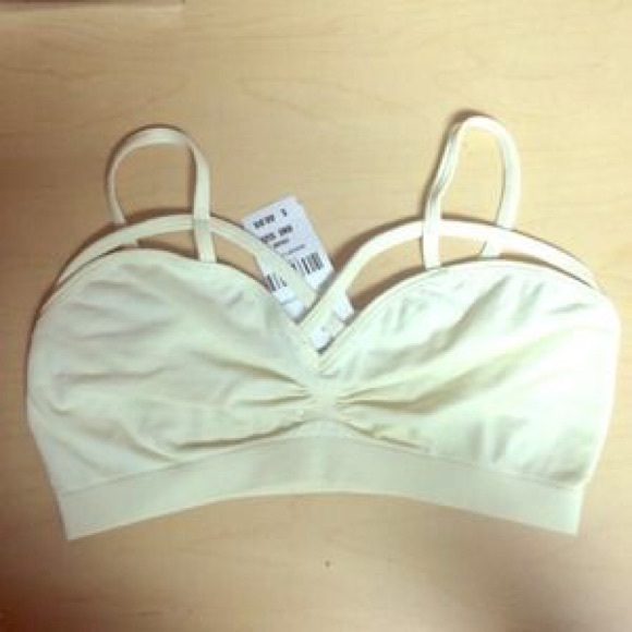 LF white strappy criss cross bra