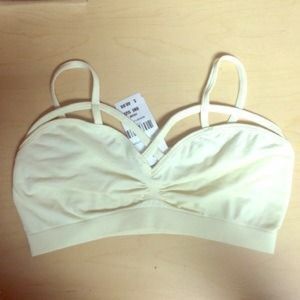 LF white strappy criss cross bra