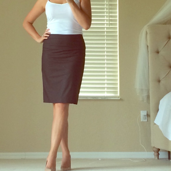 Dark brown pencil skirt