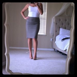 Taupe pencil skirt