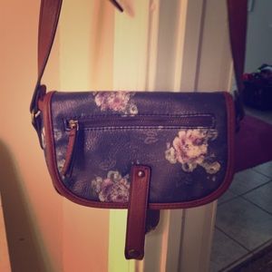 Blue floral cross body bag