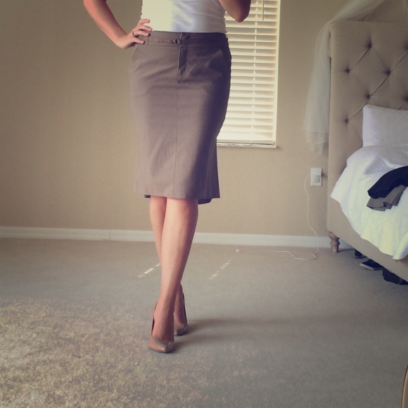 Tan trumpet skirt