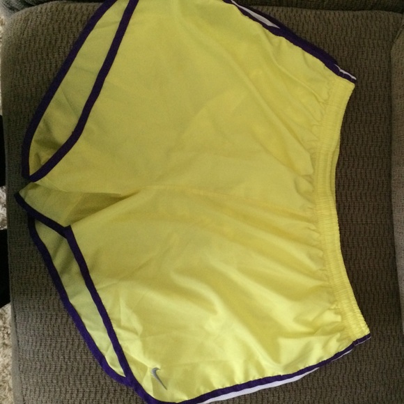 Women's XL Nike shorts yellow with purple