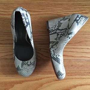 Snakeskin Tory Burch wedges