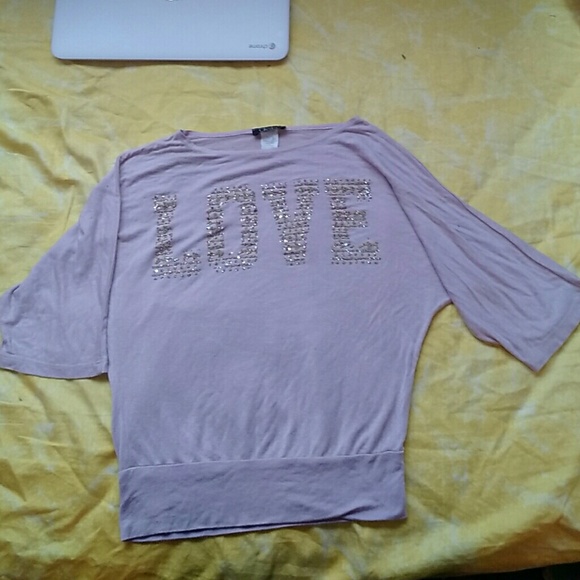 Light blush LOVE DEB shirt 3/4 sleeve