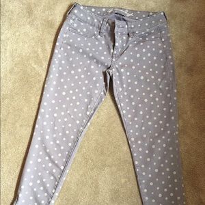 Purple polka dot American Eagle ae jeggings!