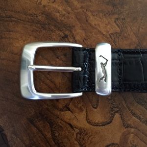 Silpada black Italian leather men's golf belt