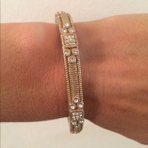 Antique look gold and crystal bracelet