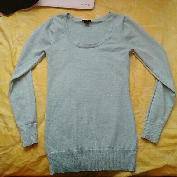 Glittery mint sweater long sleeve