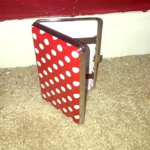 Red polka dot hard wallet
