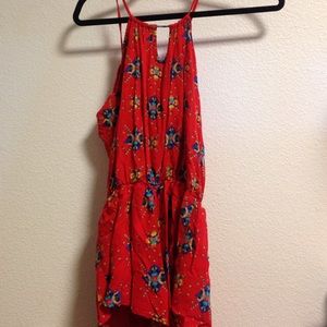 Red Aztec style romper