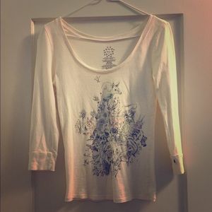 SOLD Anthropologie Woodland Themed ¾ Sleeve Tee