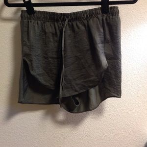 Army green flowy shorts