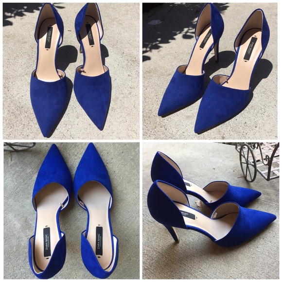 🔽{Zara} blue suede like pumps - Picture 3 of 4