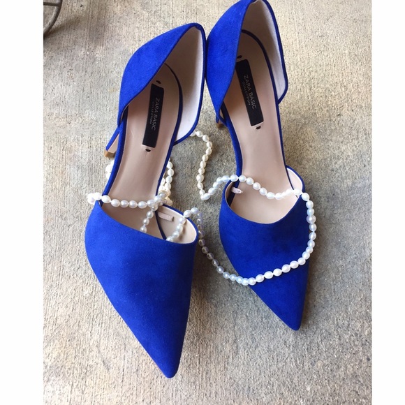 🔽{Zara} blue suede like pumps - Picture 4 of 4