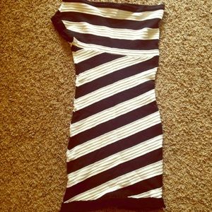Stripped form fitting dress.